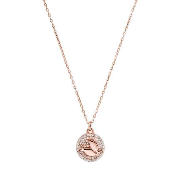 New! MICHAEL KORS Crystal Zodiac Pisces Gold-plated Sterling Silver Necklace - Picture 1 of 12